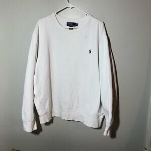 Vintage polo Ralph Lauren mens white heavyweight pullover sweatshirt 90s XXL